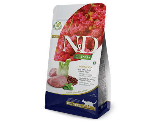 Фармина ND QUINOA беззерновой д/к 1,5кг Поддержка пищевар., Ягненок и Киноа, сухой корм