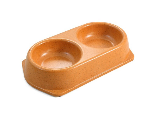 Миска Триол Natural двойная из бамбука, 0,18*2л
