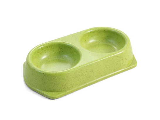 Миска Триол Natural двойная из бамбука, 0,18*2л