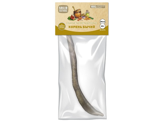 Лакомство Солид Натура д/с 60г Корень бычий 1*30см