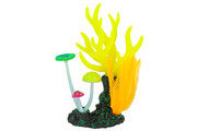 Растение д/аквариума Gloxy Морские кораллы желтые, 14*6,5*21см