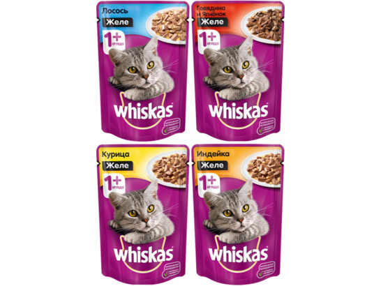 Whiskas 85г в ЖЕЛЕ, пауч