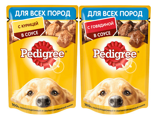 Pedigree 85г для взрослых собак, пауч