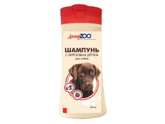 Шампунь Доктор Зоо 250мл д/с с березовым дегтем, 15 шт.упак.
