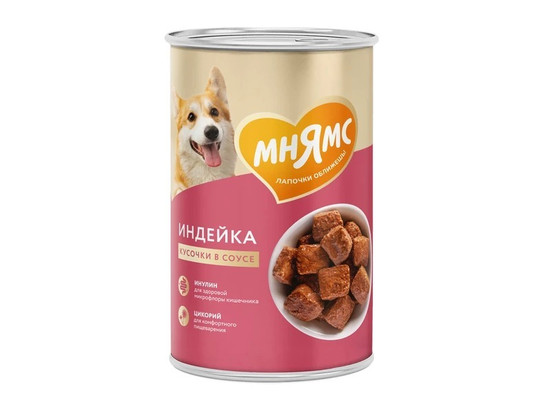 Мнямс Кусочки в соусе д/с 400г Комфортное пищеварение, Индейка, конс.