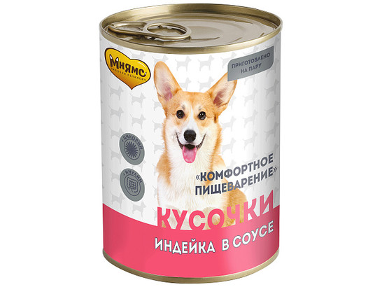 Мнямс Кусочки в соусе д/с 400г Комфортное пищеварение, Индейка, конс.