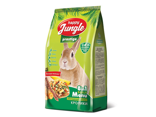 HAPPY JUNGLE Prestige Корм для кроликов 500 г, 15шт в упак.