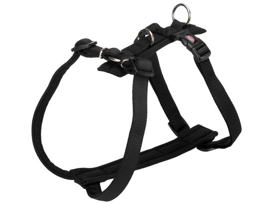 Шлейка Трикси Y-образная Comfort Soft, S–M: 42–60 см/20 мм, чёрный/красный