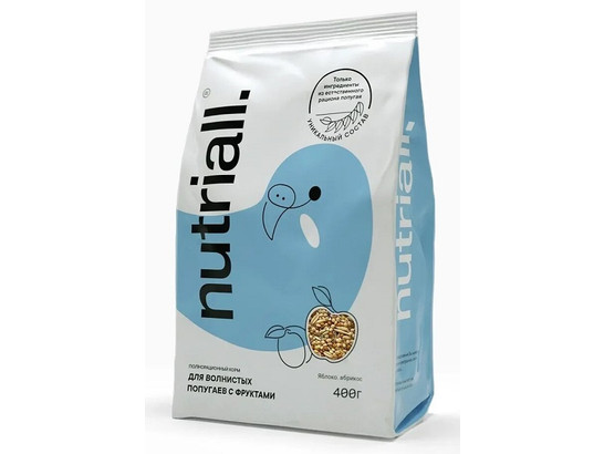 Корм Nutriall 400г д/волнистых попугаев с фруктами