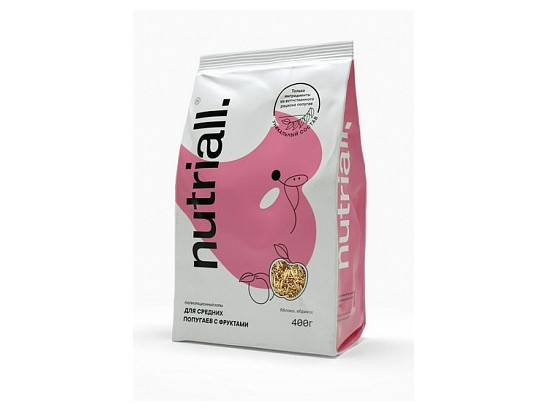 Корм Nutriall 400г д/средних попугаев с фруктами