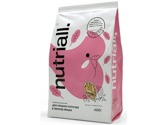 Корм Nutriall 400г д/средних попугаев в период линьки
