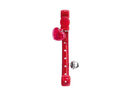 Ошейник Hunter Smart д/к красный в горошек, Hunter Smart Glossy Dots