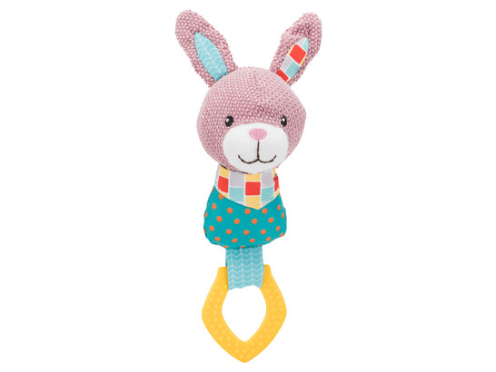 Игрушка д/с Трикси Junior Кролик с кольцом 23см, ткань/полиэстер