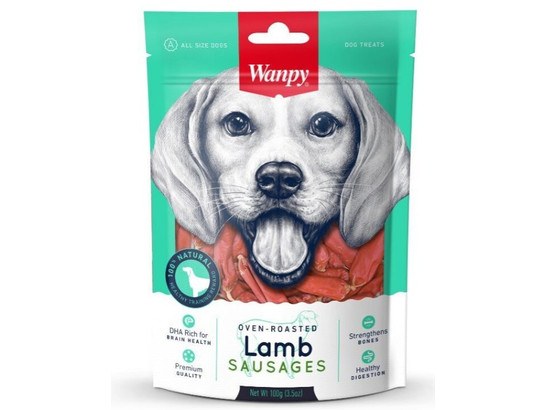Лакомство Wanpy Dog д/с 100г Сосиски из мяса ягнёнка, Wanpy Dog