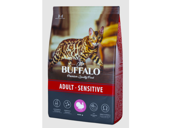 Mr. Buffalo ADULT SENSITIVE Сухой корм д/к индейка 0,4кг, B107