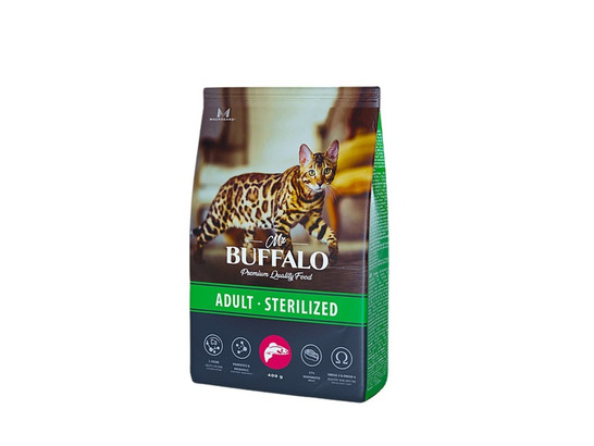 Mr. Buffalo STERILIZED Сухой корм д/к лосось 0,4кг, B118