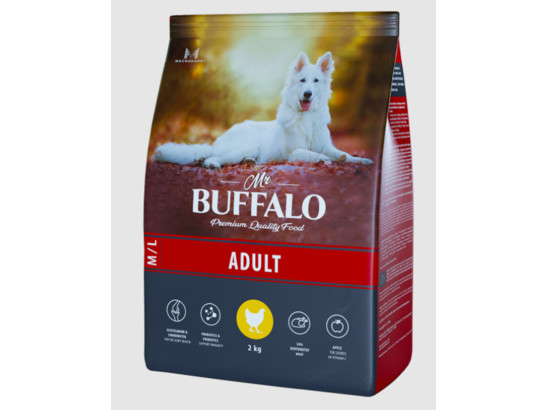 Mr. Buffalo ADULT M/L Сухой корм д/с средних и крупных пород курица 2кг, B129