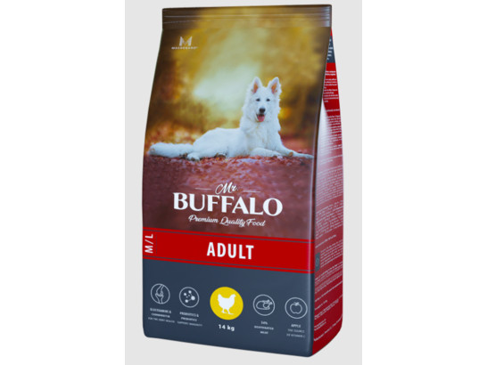 Mr. Buffalo ADULT M/L Сухой корм д/с средних и крупных пород курица 14кг, B130