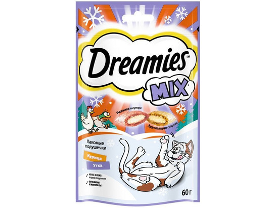 Лакомство Dreamies Mix 60г, Курица-утка