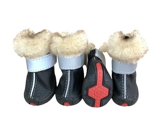 Угги Опушка LUX, мех, черные