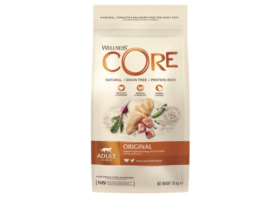 Wellness CORE для взрослых кошек, Индейка-курица, 1.75кг