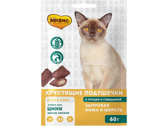 Мнямс д/к 60г Хрустящие подушечки NEW