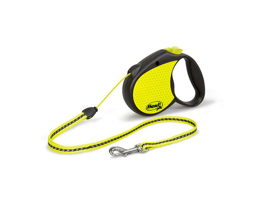 Рулетка Flexy Neon Reflect, р-р М, 5 м до 20кг, черный неон 