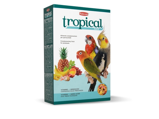 Корм ПАДОВАН д/сред. попугаев 700г, TROPICAL patee комплексный фруктовый, 12шт.упак.