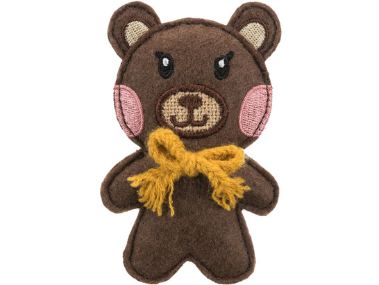 Игрушка д/к Трикси Медведь, ткань, с кошачьей мятой, 10см
