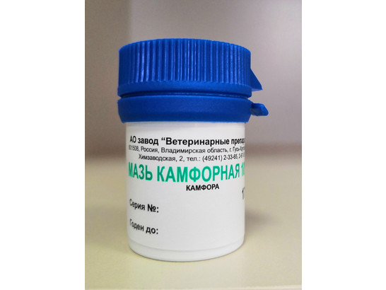 Мазь камфорная 10% 17г, завод Вет.препараты