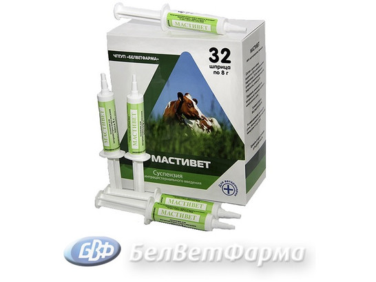 Мастивет шприц-катетер 8 г, БелВетФарма, 32 шт упак