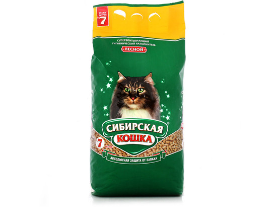 Наполнитель Сибир.Кошка 7л ЛЕСНОЙ древесный, +20% АКЦИЯ, 2шт.упак
