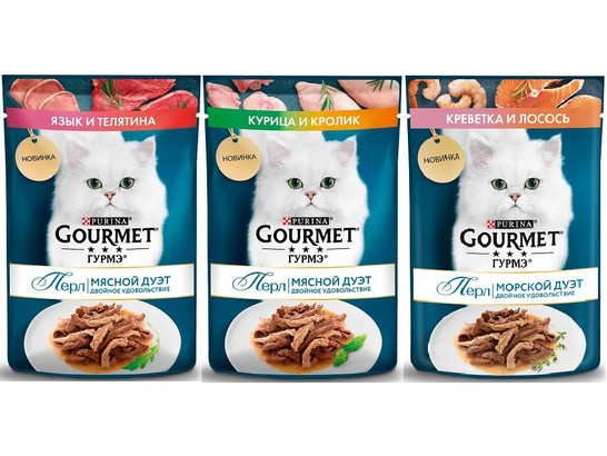 Purina Gourmet PERLE Дуэт Соус 0.075кг, пауч