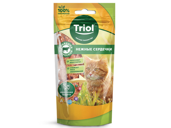 Лакомство Triol д/кошек мини-медальоны из говядины с треской, 40г