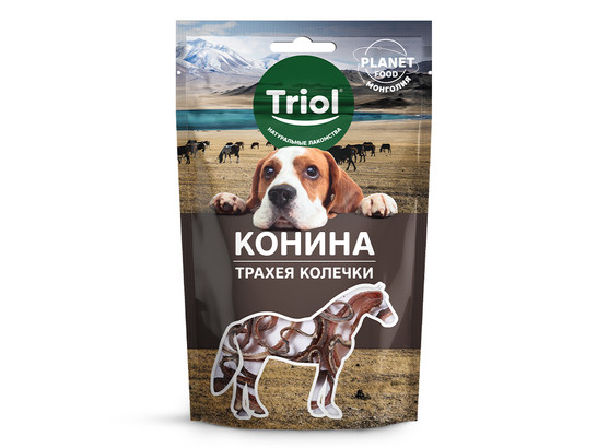 Лакомство д/собак Триол Planet Food Трахея конская в колечках, 30г