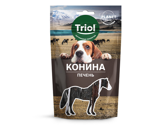 Лакомство д/собак Триол Planet Food Печень конская, 50г