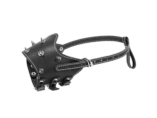 Намордник Триол кожаный с шипами, р-р XL, 12*12*13см