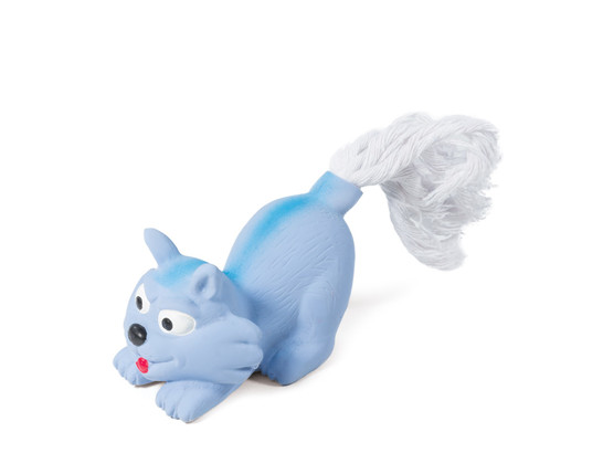 Игрушка д/с Триол Mini Dogs Котенок с веревкой, латекс, 7.5/16.5см