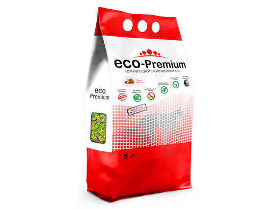 Наполнитель ECO Premium Тутти-фрутти 5л/1,9кг, древесный