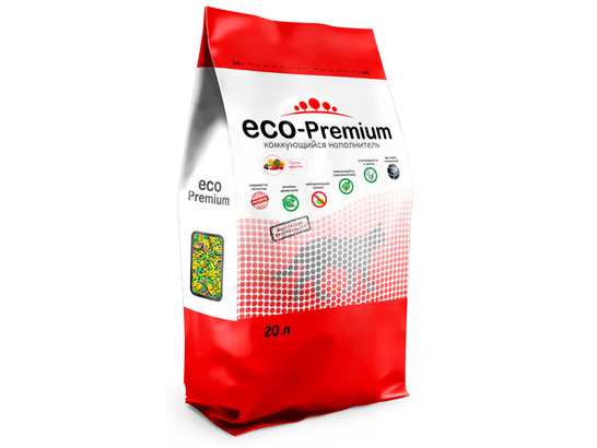Наполнитель ECO Premium Тутти-фрутти 20л/7,6кг, древесный