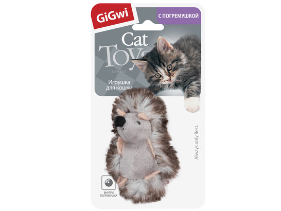 Игрушка д/к GiGwi Catch & Scratch Ежик с погремушкой, 7см