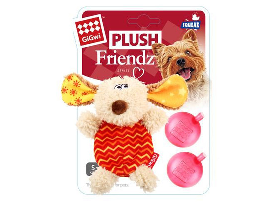 Игрушка д/с GiGwi Plush Friendz Собачка со смненными пищалками, 13см