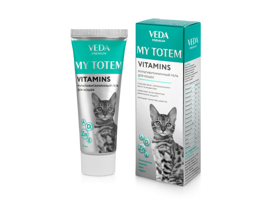 MY TOTEM VITAMINS мультивитаминный гель для кошек, 75мл