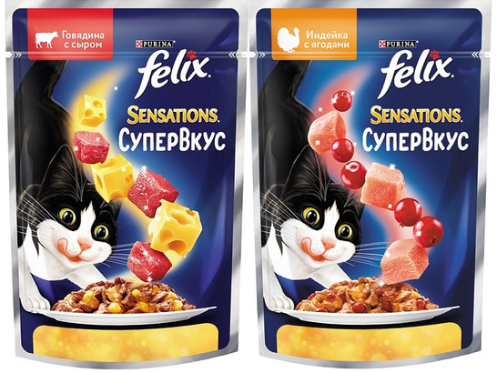 Purina Felix для кошек Sensations СуперВкус, 0.075кг, пауч