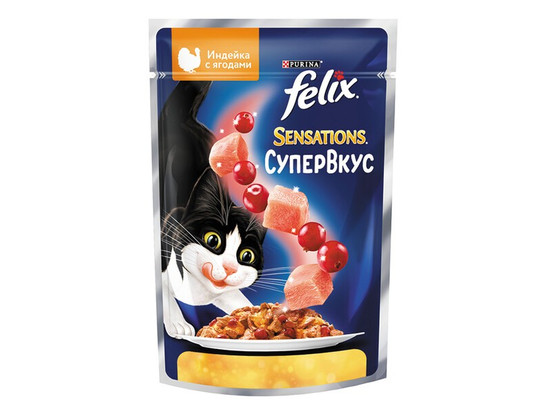 Purina Felix для кошек Sensations СуперВкус, 0.075кг, пауч