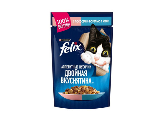 Феликс для кошек Двойной вкус, 0.085кг, пауч