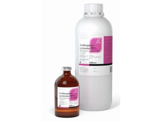 Альбендазол-суспензия 10% 1 л, Агрофарм, 12 шт кор