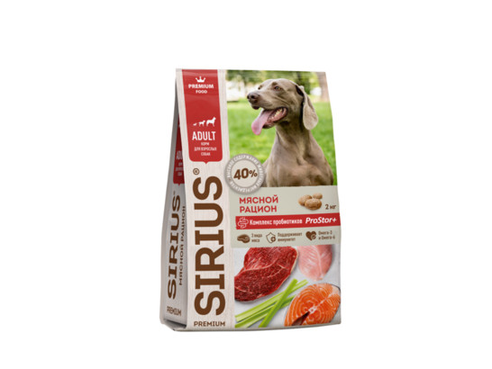 Sirius Premium для собак Adult, 2кг