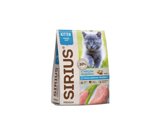 Sirius Premium для котят Kitten, Курица/Индейка 0.4кг