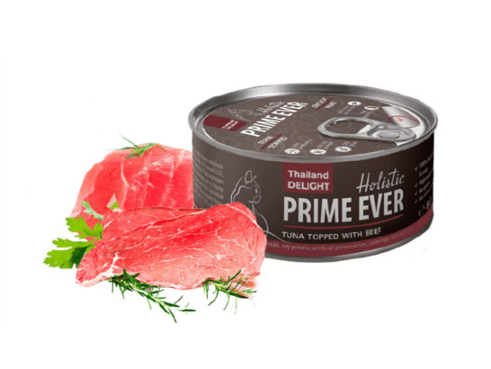 Prime Ever 6В д/к 80г, тунец с говядиной в желе